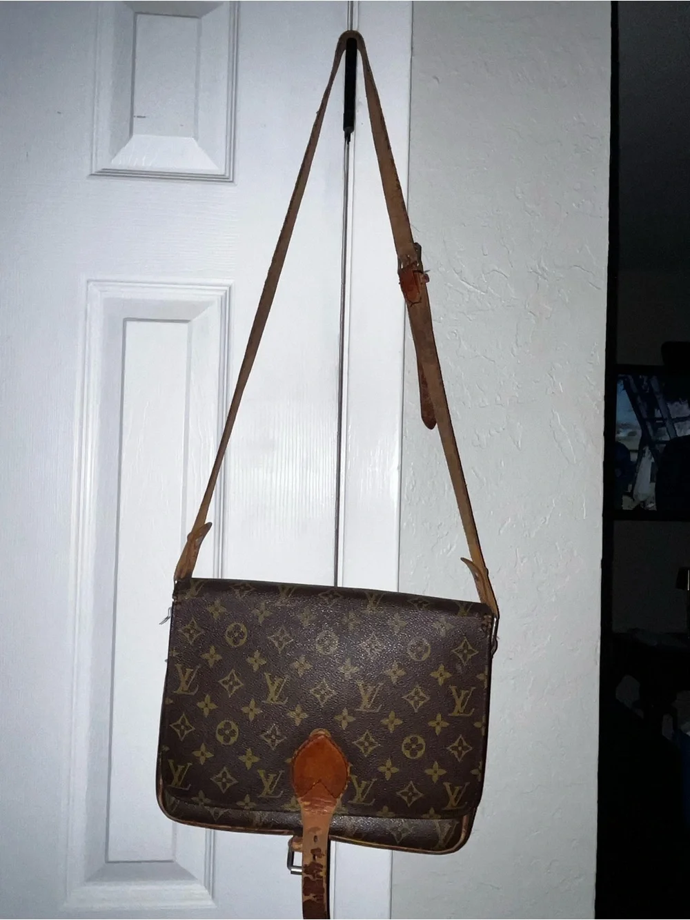 Louis Vuitton Monogram Canvas Crossbody Messenger in Brown and Tan Leather